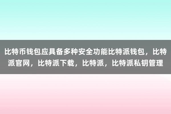 比特币钱包应具备多种安全功能比特派钱包，比特派官网，比特派下载，比特派，比特派私钥管理