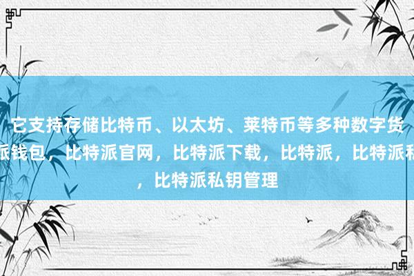 它支持存储比特币、以太坊、莱特币等多种数字货币比特派钱包，比特派官网，比特派下载，比特派，比特派私钥管理