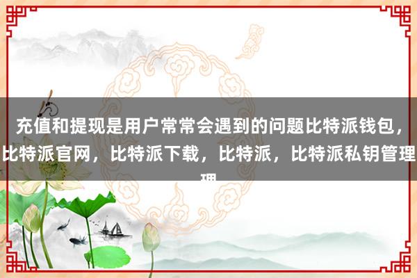 充值和提现是用户常常会遇到的问题比特派钱包，比特派官网，比特派下载，比特派，比特派私钥管理