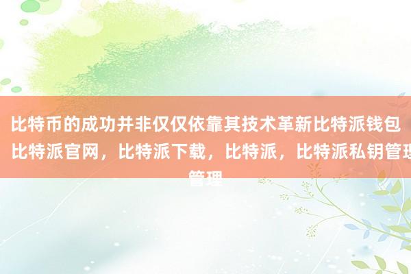 比特币的成功并非仅仅依靠其技术革新比特派钱包，比特派官网，比特派下载，比特派，比特派私钥管理