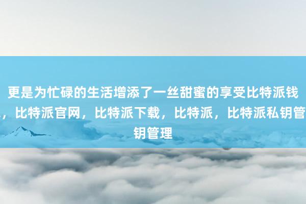 更是为忙碌的生活增添了一丝甜蜜的享受比特派钱包，比特派官网，比特派下载，比特派，比特派私钥管理