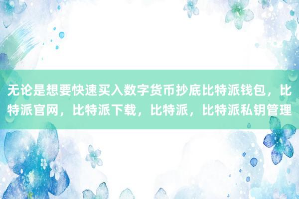 无论是想要快速买入数字货币抄底比特派钱包，比特派官网，比特派下载，比特派，比特派私钥管理