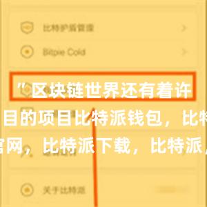 ”区块链世界还有着许多令人瞩目的项目比特派钱包，比特派官网，比特派下载，比特派，比特派私钥管理