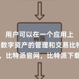 用户可以在一个应用上完成所有数字资产的管理和交易比特派钱包，比特派官网，比特派下载，比特派，比特派私钥管理